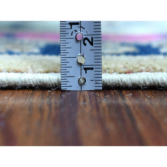 Kazak Wool Hand Knotted Rug Beige Ivory 4.1X6.1 -O054153