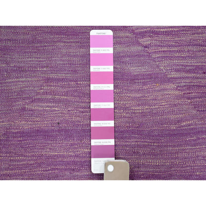 Flat Weave Wool Hand Woven Rug Purple Rose Violet 6.8X9.8 -O054213