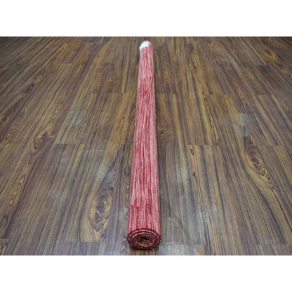 Flat Weave Wool Hand Woven Rug Red Cranberry 5.1X6.7 -O054223