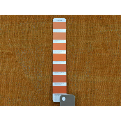 Flat Weave Wool Hand Woven Rug Orange Tangerian 5.0X6.6 -O054225