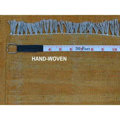 Flat Weave Wool Hand Woven Rug Orange Tangerian 5.0X6.6 -O054225
