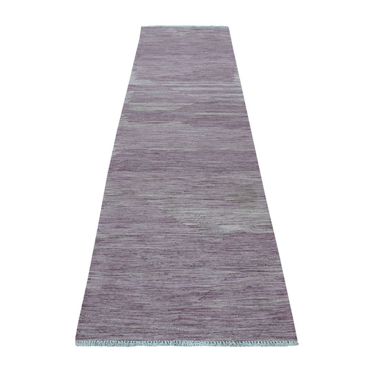 Flat Weave Wool Hand Woven Rug Purple Mesa Rose  2.8X10.0 -O054248