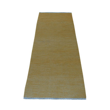 Flat Weave Wool Hand Woven Rug Yellow Golden Nugget 2.6X6.8 -O054250