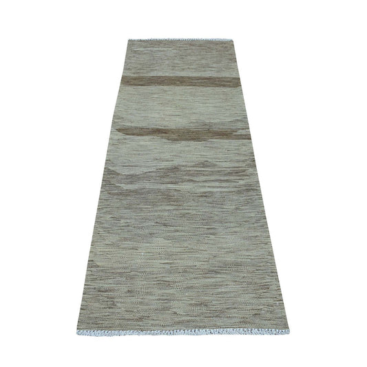 Flat Weave Wool Hand Woven Rug Grey Starfish 2.3X6.4 -O054251