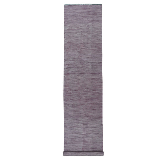 Flat Weave Wool Hand Woven Rug Purple Wild Rose 2.8X16.0 -O054253