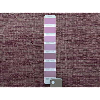 Flat Weave Wool Hand Woven Rug Purple Wild Rose 2.8X16.0 -O054253
