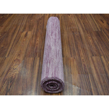 Flat Weave Wool Hand Woven Rug Purple Wild Rose 2.8X16.0 -O054253