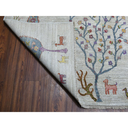 Transitional Wool Hand Knotted Rug Grey Feather Gray 11.7X14.8 -O054281
