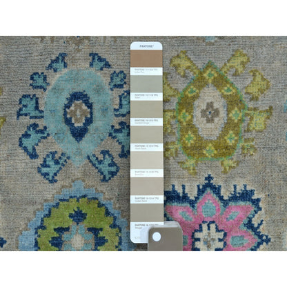 Kazak Wool Hand Knotted Rug Grey warm sand 5.0X6.4 -O054323
