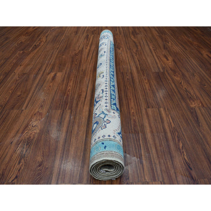 Kazak Wool Hand Knotted Rug Grey warm sand 5.0X6.4 -O054323