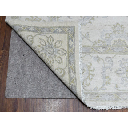 Oushak And Peshawar Wool Hand Knotted Rug Ivory Ivory 8.5X9.7 -O054389
