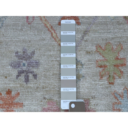 Oushak And Peshawar Wool Hand Knotted Rug Grey No Border 2.10X13.6 -O054429