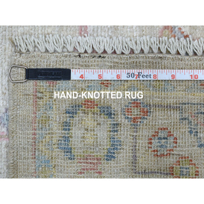 Oushak And Peshawar Wool Hand Knotted Rug Grey No Border 2.10X13.6 -O054429