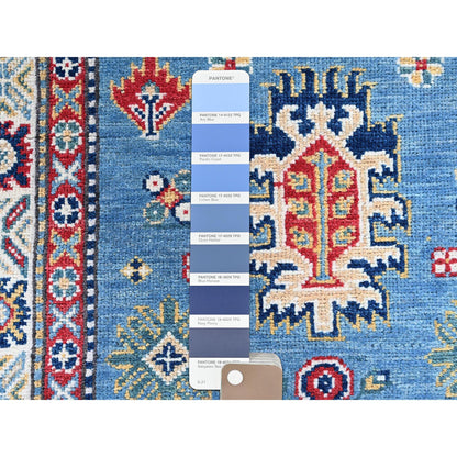 Kazak Wool Hand Knotted Rug Blue 3.2x16.1 -O0545