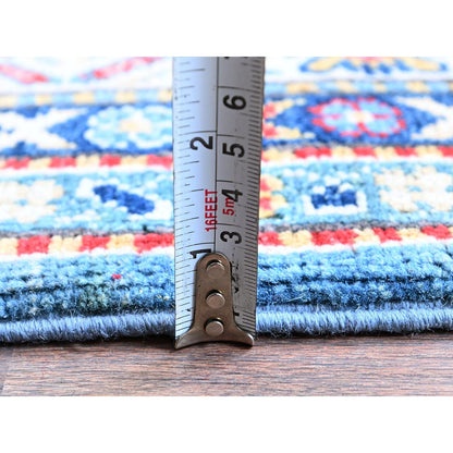 Kazak Wool Hand Knotted Rug Blue 3.2x16.1 -O0545