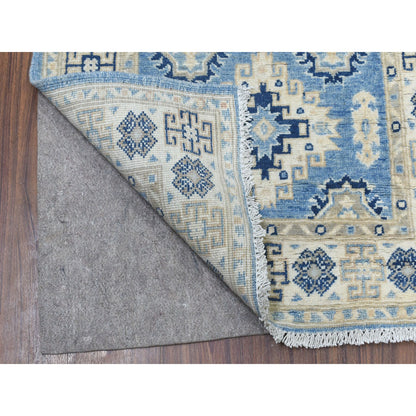 Kazak Wool Hand Knotted Rug Blue Ivory 2.8X9.6 -O054622