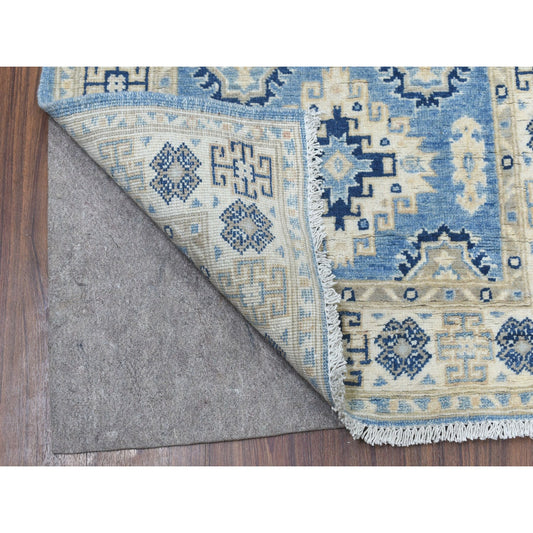 Kazak Wool Hand Knotted Rug Blue Ivory 2.8X9.6 -O054622