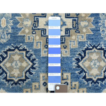 Kazak Wool Hand Knotted Rug Blue Ivory 2.8X9.6 -O054622
