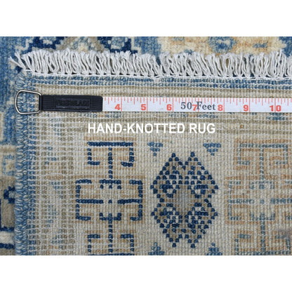 Kazak Wool Hand Knotted Rug Blue Ivory 2.8X9.6 -O054622