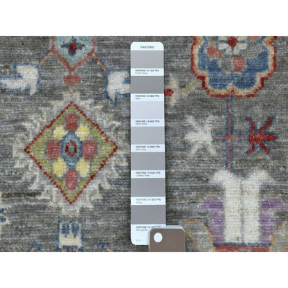 Oushak And Peshawar Wool Hand Knotted Rug Grey No Border 6.2X9.2 -O054649