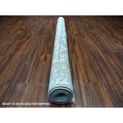 Oushak And Peshawar Wool Hand Knotted Rug Grey No Border 6.2X9.2 -O054649