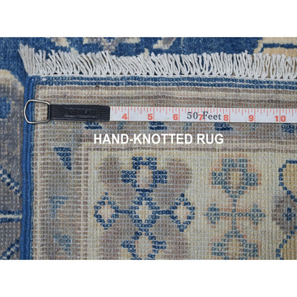 Kazak Wool Hand Knotted Rug Blue Ivory 2.8X9.5 -O054663