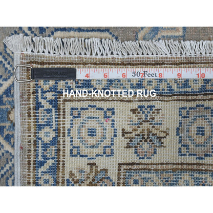 Kazak Wool Hand Knotted Rug Grey Ivory 2.8X9.7 -O054675