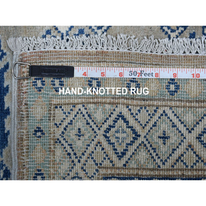 Kazak Wool Hand Knotted Rug Grey Ivory 2.6X9.9 -O054681