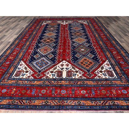 Kazak Wool Hand Knotted Rug Red 9.1x12.3 -O0546