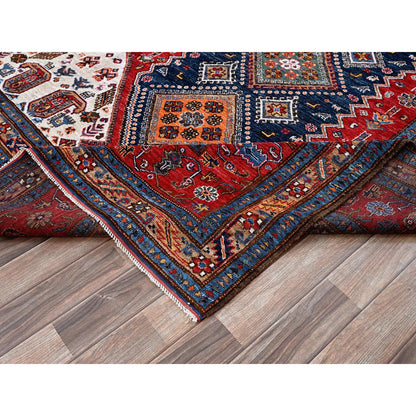 Kazak Wool Hand Knotted Rug Red 9.1x12.3 -O0546