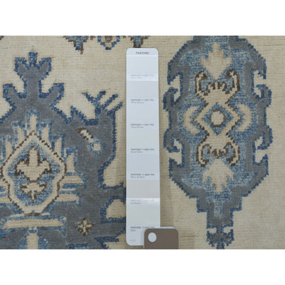 Kazak Wool Hand Knotted Rug Ivory Gray 3.10X5.3 -O054782