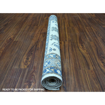 Kazak Wool Hand Knotted Rug Ivory Gray 3.10X5.3 -O054782