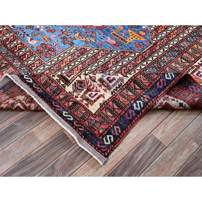 Kazak Wool Hand Knotted Rug Blue 9.5x12.1 -O0547