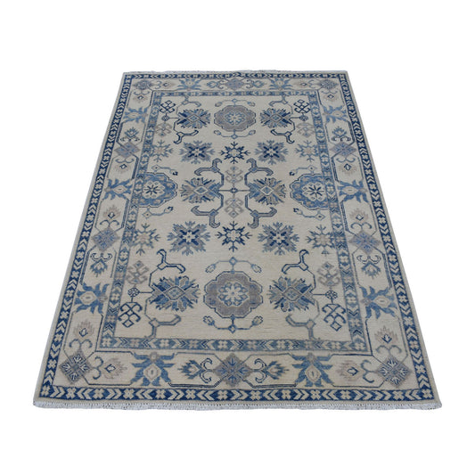 Kazak Wool Hand Knotted Rug Ivory Ivory 3.10X5.7 -O054848