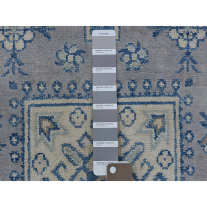 Kazak Wool Hand Knotted Rug Grey Ivory 2.6X9.7 -O054855