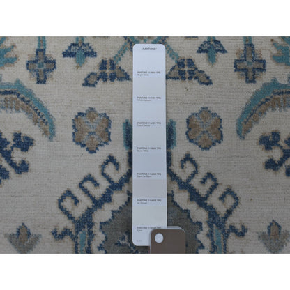 Kazak Wool Hand Knotted Rug Ivory Gray 2.6X9.6 -O054862