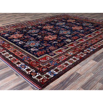 Kazak Wool Hand Knotted Rug Blue 8.2x10.5 -O0548
