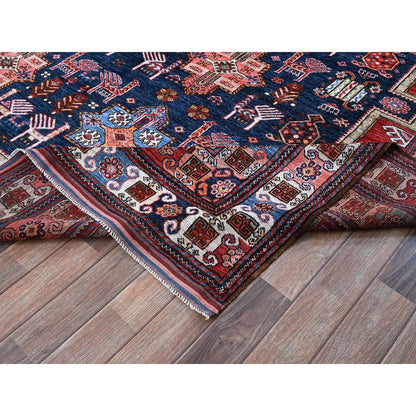 Kazak Wool Hand Knotted Rug Blue 8.2x10.5 -O0548