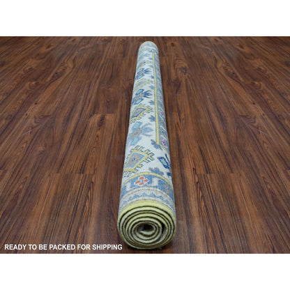 Kazak Wool Hand Knotted Rug Yellow Ivory 4.10X6.6 -O054936