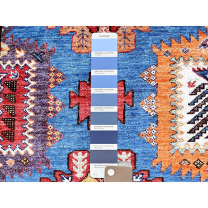 Kazak Wool Hand Knotted Rug Blue 8.2x9.9 -O0549