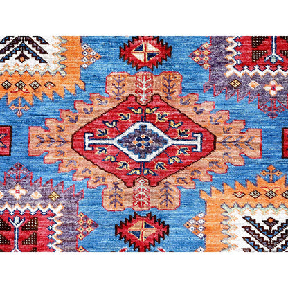 Kazak Wool Hand Knotted Rug Blue 8.2x9.9 -O0549