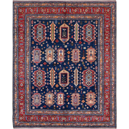 Kazak Wool Hand Knotted Rug Blue 8.3x9.10 -O0550