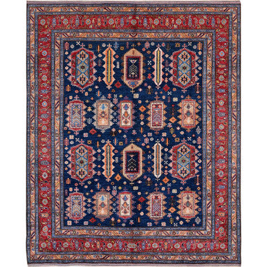 Kazak Wool Hand Knotted Rug Blue 8.3x9.10 -O0550