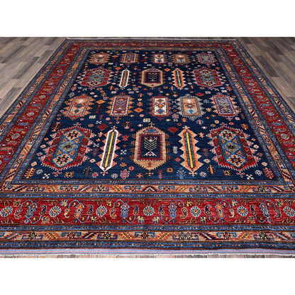 Kazak Wool Hand Knotted Rug Blue 8.3x9.10 -O0550