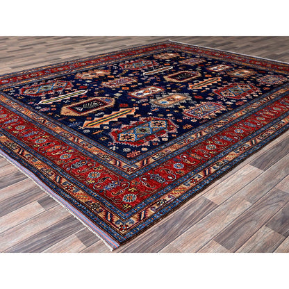 Kazak Wool Hand Knotted Rug Blue 8.3x9.10 -O0550