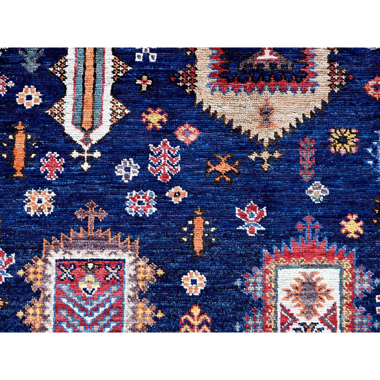 Kazak Wool Hand Knotted Rug Blue 8.3x9.10 -O0550