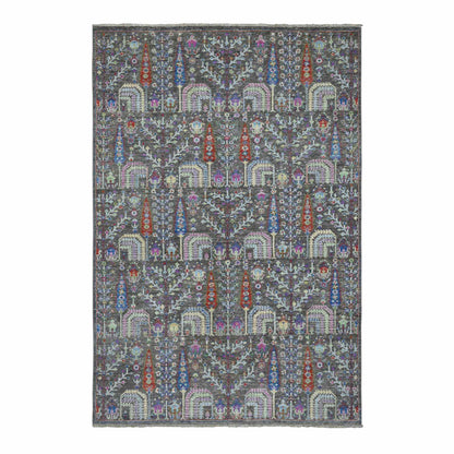 Transitional Wool Hand Knotted Rug Grey No Border 6.0X8.10 -O055105