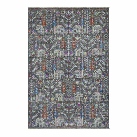 Transitional Wool Hand Knotted Rug Grey No Border 6.0X8.10 -O055105