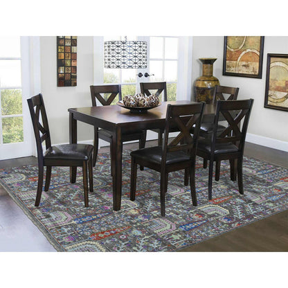 Transitional Wool Hand Knotted Rug Grey No Border 6.0X8.10 -O055105