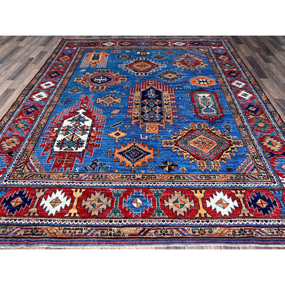 Kazak Wool Hand Knotted Rug Blue 8.1x9.10 -O0552